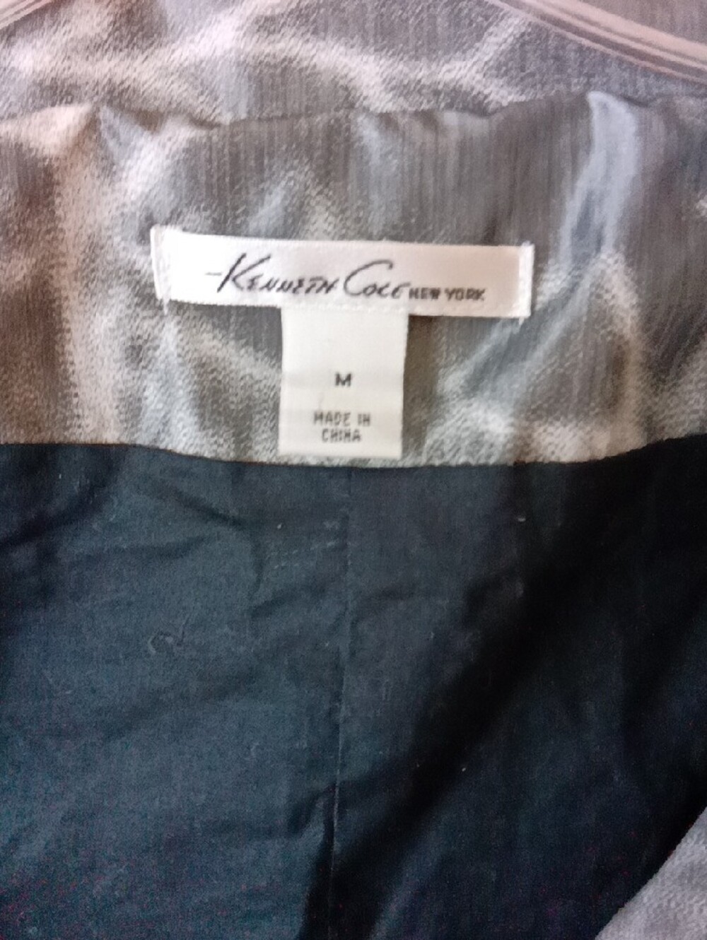 Kenneth Cole New York Gray Patterned Drawstring Utility Jacket - Picture 2 of 8